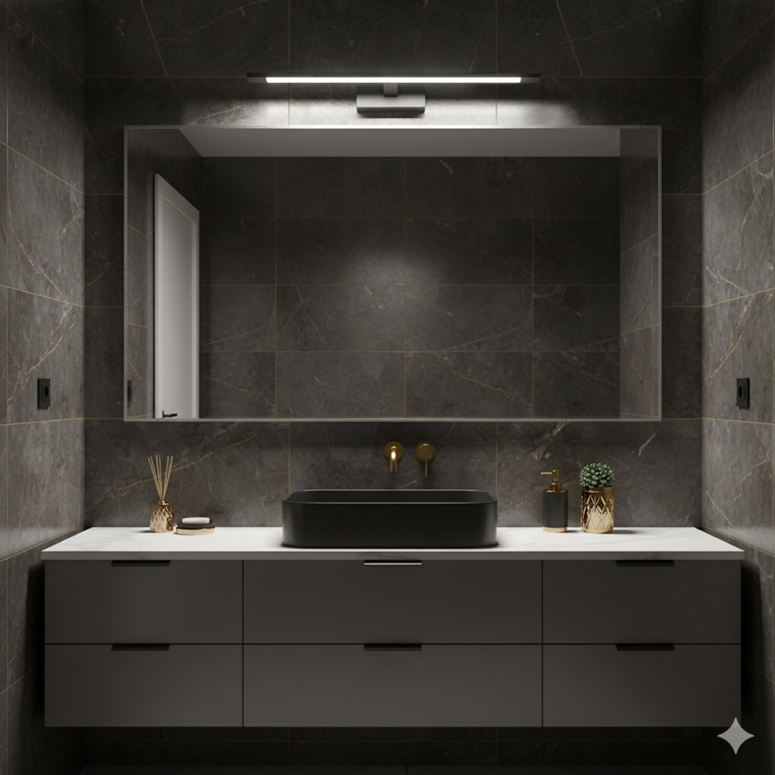 LED Bathroom Mirror Light KLIMT LED/12W/230V 3000/4000/6000K 60 cm IP44 Black
