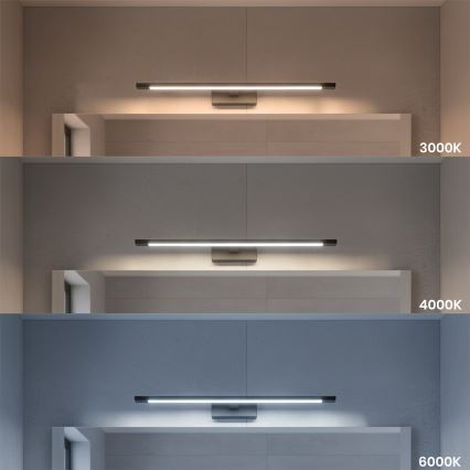 LED Bathroom Mirror Light KLIMT LED/12W/230V 3000/4000/6000K 60 cm IP44 Black