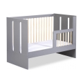 KLUPŚ - PAULINE 120x60 cm Baby Cot with Safety Rail, Pine/Grey
