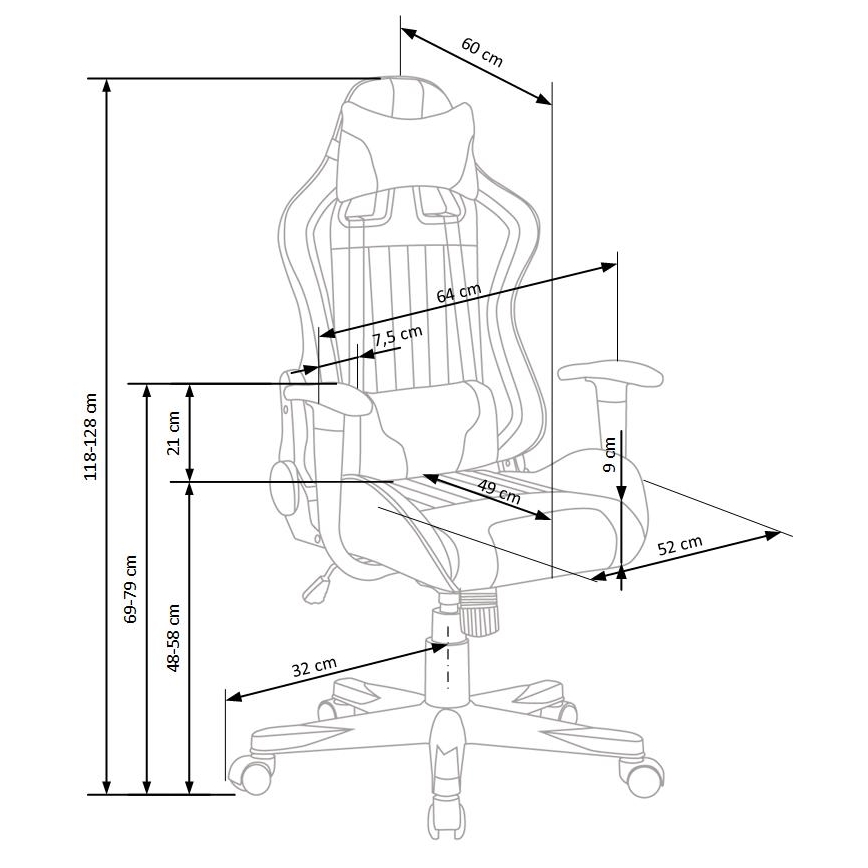 KODA Light Gray/Blue Office Chair