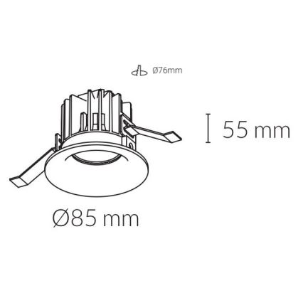 Kohl Lighting - LED Bathroom recessed light LUXO LED/12W/230V IP65