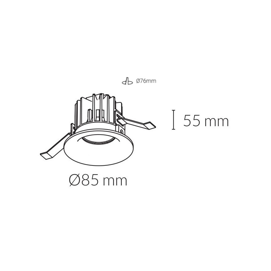 Kohl Lighting - LED Bathroom recessed light LUXO LED/12W/230V IP65
