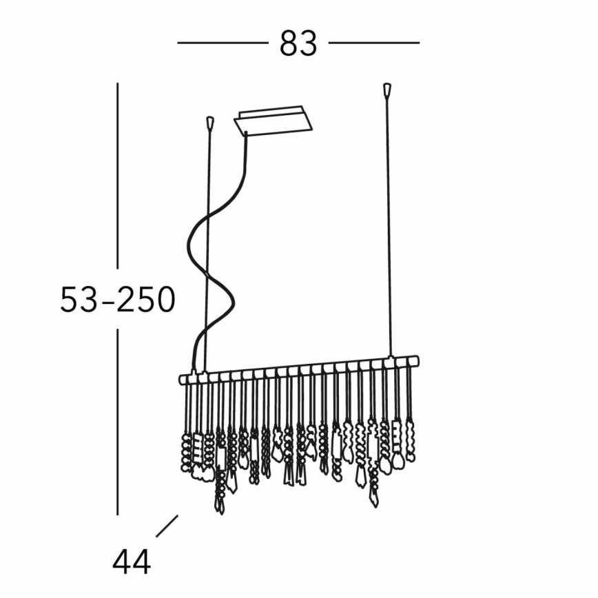 Kolarz 104.85.5 - Crystal chandelier on a string STRETTA 5xG9/40W/230V shiny chrome