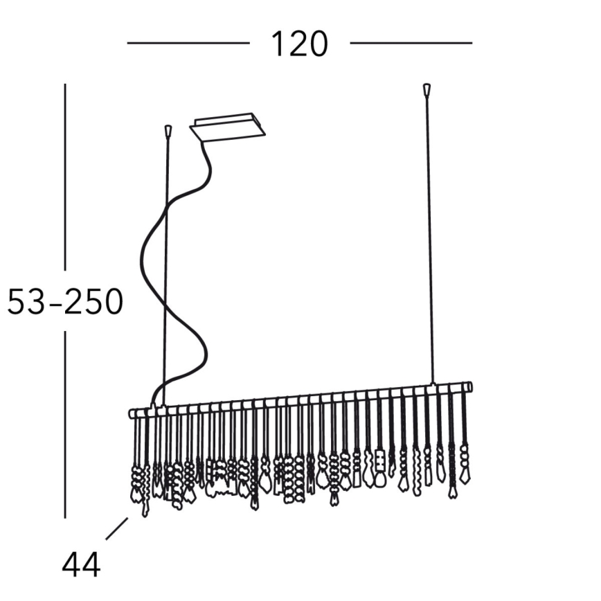 Kolarz 104.87.5 - Crystal chandelier on a string STRETTA 7xG9/40W/230V shiny chrome