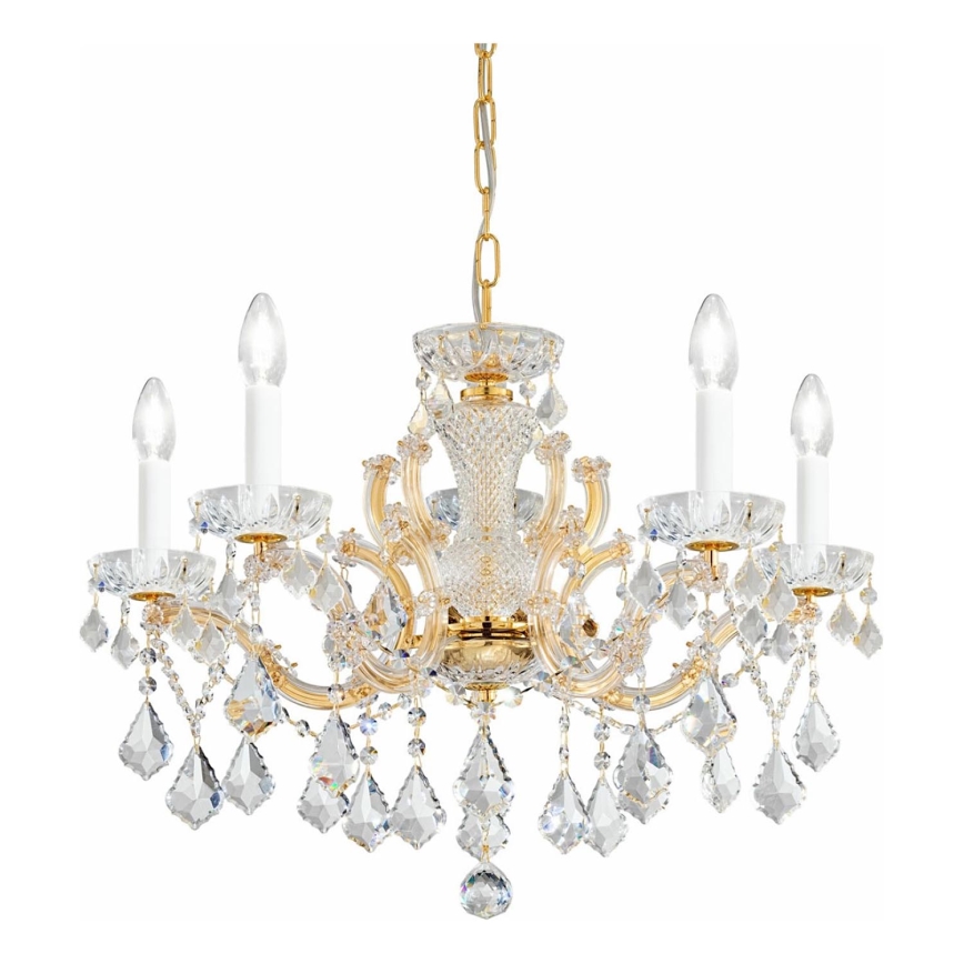 Kolarz 3149.85.3.KoT - Crystal chandelier on a chain MARIA LOUISE 5xE14/40W/230V 24K gold
