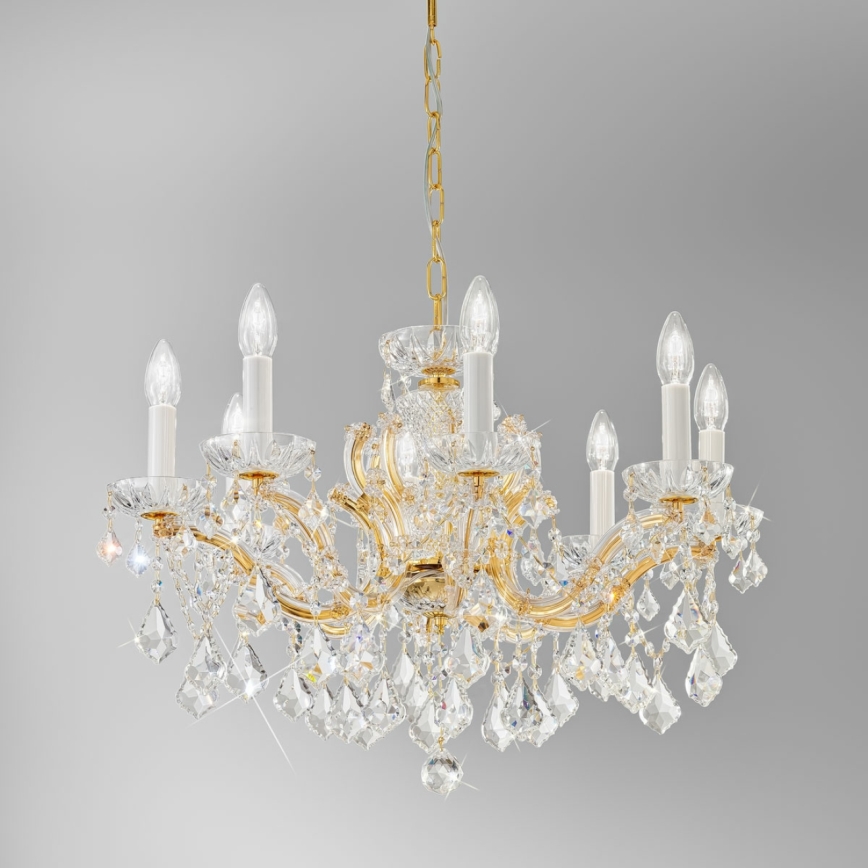 Kolarz 3149.88.3.KoT - Crystal chandelier on a chain MARIA LOUISE 8xE14/40W/230V 24K gold