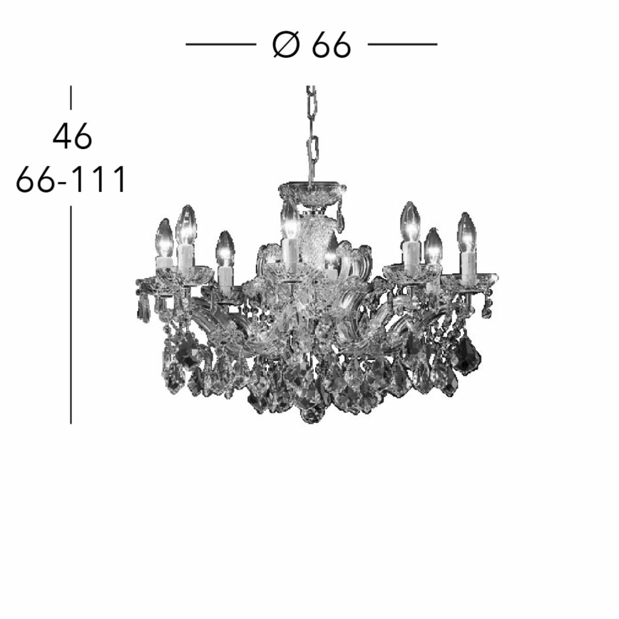 Kolarz 3149.88.3.KoT - Crystal chandelier on a chain MARIA LOUISE 8xE14/40W/230V 24K gold
