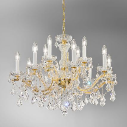 Kolarz 3149.88+4.3.KoT - Crystal chandelier on a chain MARIA LOUISE 12xE14/40W/230V 24K gold