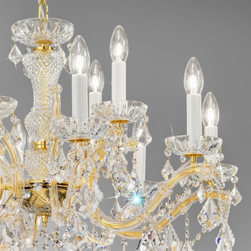 Kolarz 3149.88+4.3.KoT - Crystal chandelier on a chain MARIA LOUISE 12xE14/40W/230V 24K gold