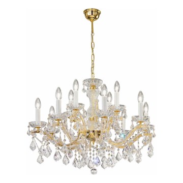 Kolarz 3149.88+4.3.KoT - Crystal chandelier on a chain MARIA LOUISE 12xE14/40W/230V 24K gold