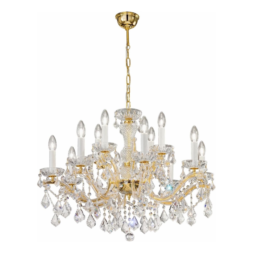 Kolarz 3149.88+4.3.KoT - Crystal chandelier on a chain MARIA LOUISE 12xE14/40W/230V 24K gold