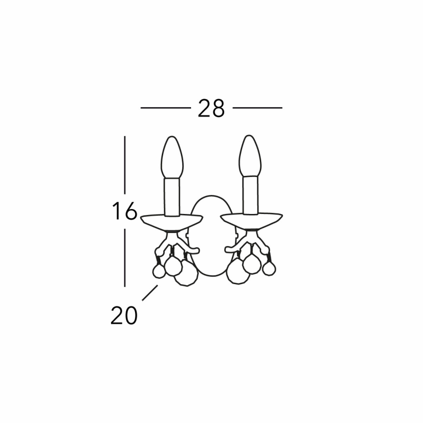 Kolarz 3234.62.3.KoT - CARMEN Crystal Wall Sconce 2xE14/60W/230V 24K gold