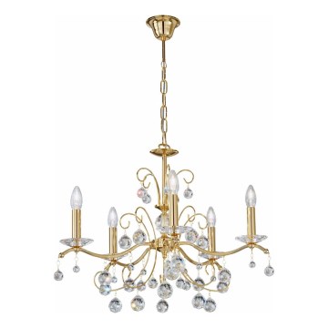 Kolarz 3234.85.3.KoT - Crystal chandelier on a chain CARMEN 5xE14/60W/230V 24K gold