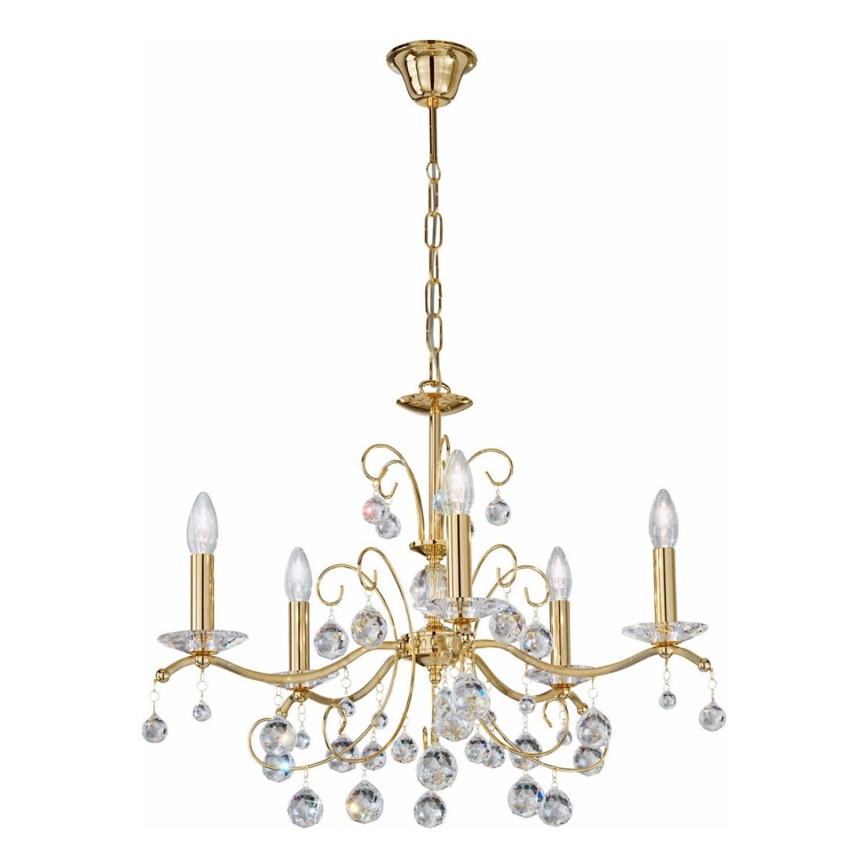 Kolarz 3234.85.3.KoT - Crystal chandelier on a chain CARMEN 5xE14/60W/230V 24K gold