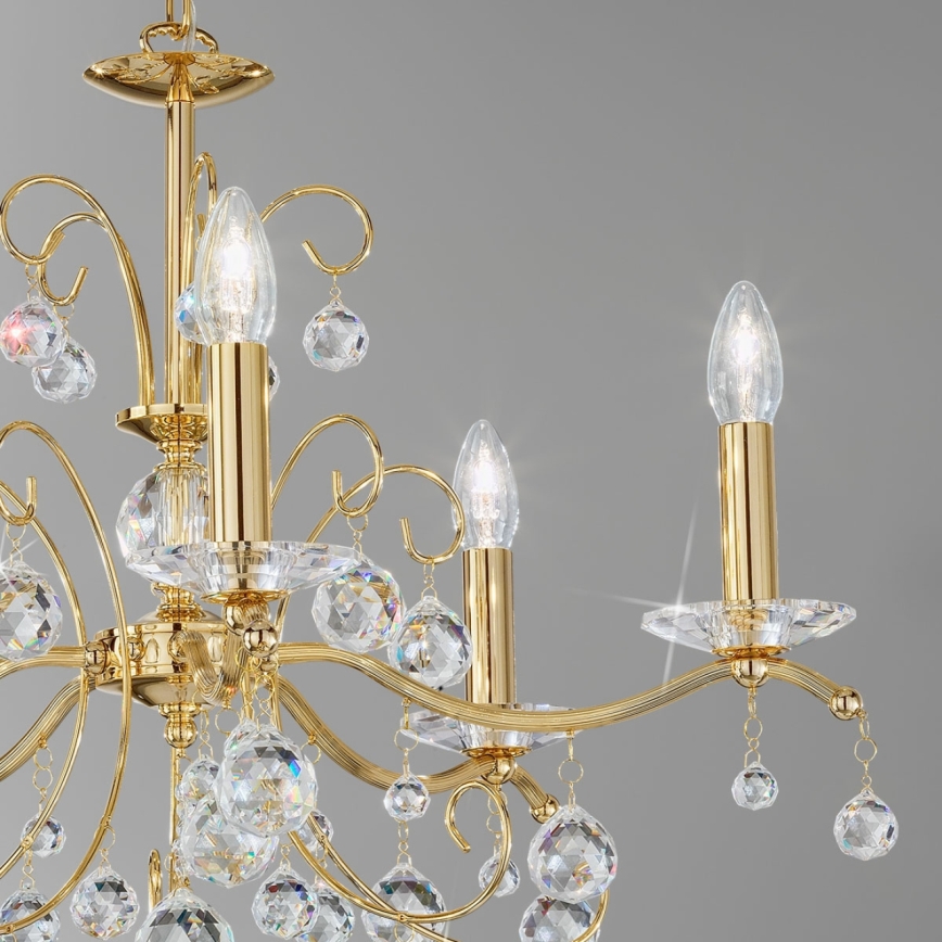 Kolarz 3234.85.3.KoT - Crystal chandelier on a chain CARMEN 5xE14/60W/230V 24K gold