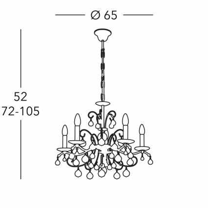 Kolarz 3234.85.3.KoT - Crystal chandelier on a chain CARMEN 5xE14/60W/230V 24K gold