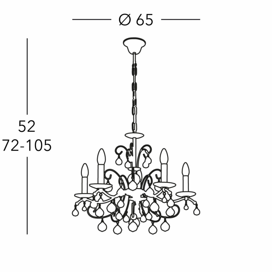 Kolarz 3234.85.3.KoT - Crystal chandelier on a chain CARMEN 5xE14/60W/230V 24K gold