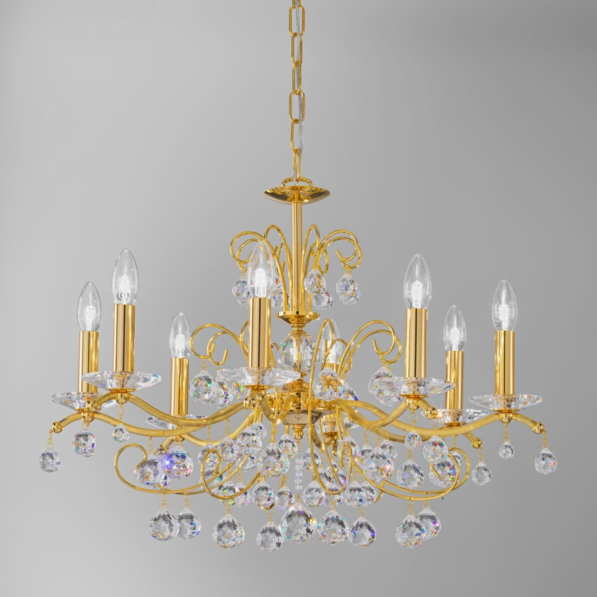 Kolarz 3234.88.3.KoT - CARMEN chain-hung crystal chandelier 8xE14/60W/230V 24K gold
