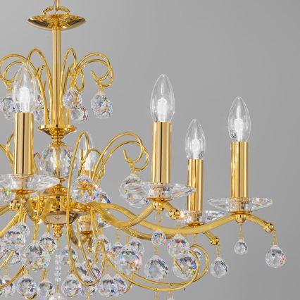 Kolarz 3234.88.3.KoT - CARMEN chain-hung crystal chandelier 8xE14/60W/230V 24K gold