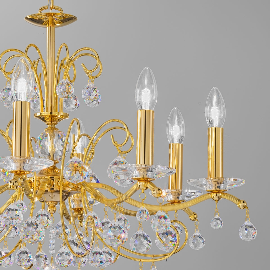 Kolarz 3234.88.3.KoT - CARMEN chain-hung crystal chandelier 8xE14/60W/230V 24K gold