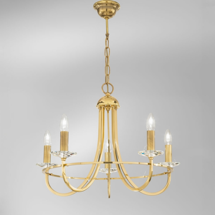 Kolarz 330.85.8C - Crystal chandelier on a chain IMPERIAL 5xE14/60W/230V gold
