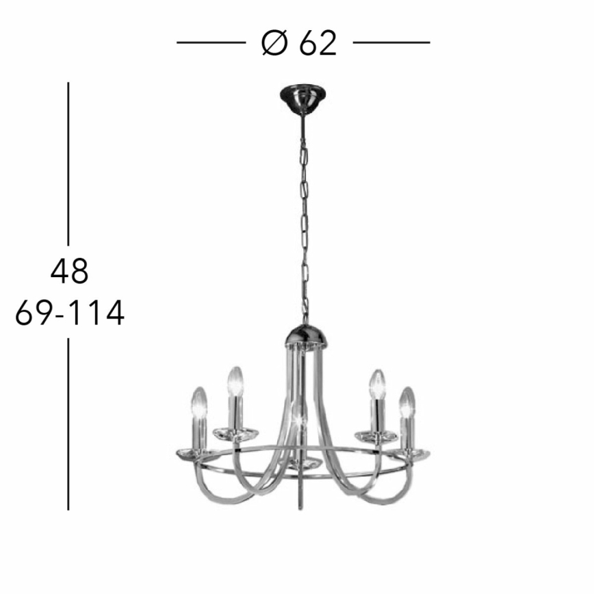 Kolarz 330.85.8C - Crystal chandelier on a chain IMPERIAL 5xE14/60W/230V gold