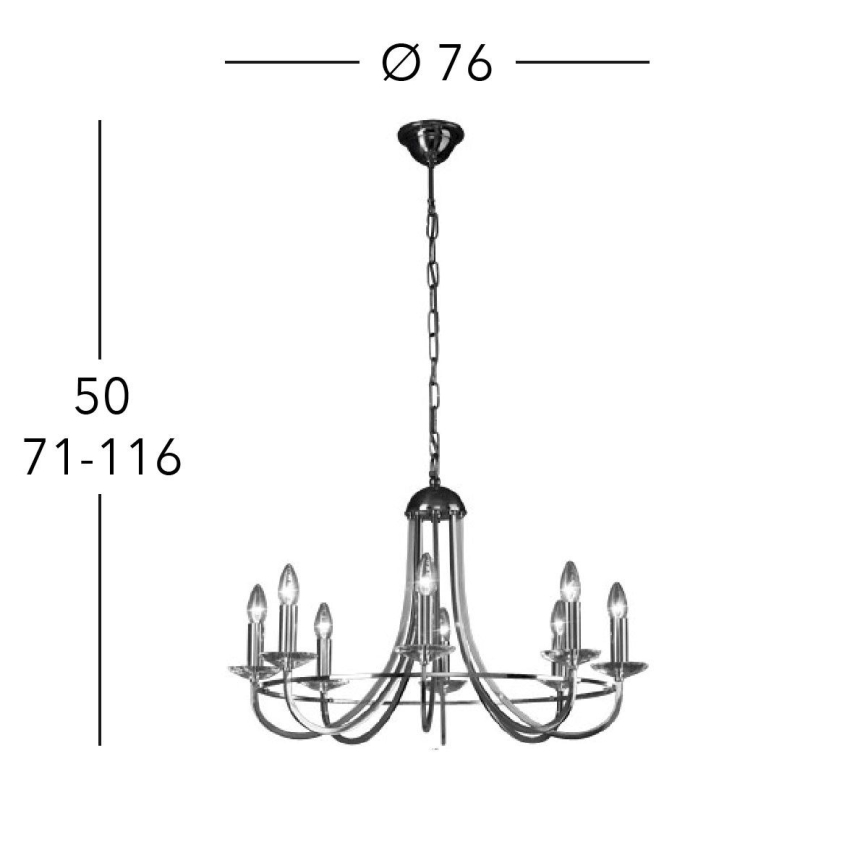 Kolarz 330.88.8C - Crystal chandelier on a chain IMPERIAL 8xE14/60W/230V gold