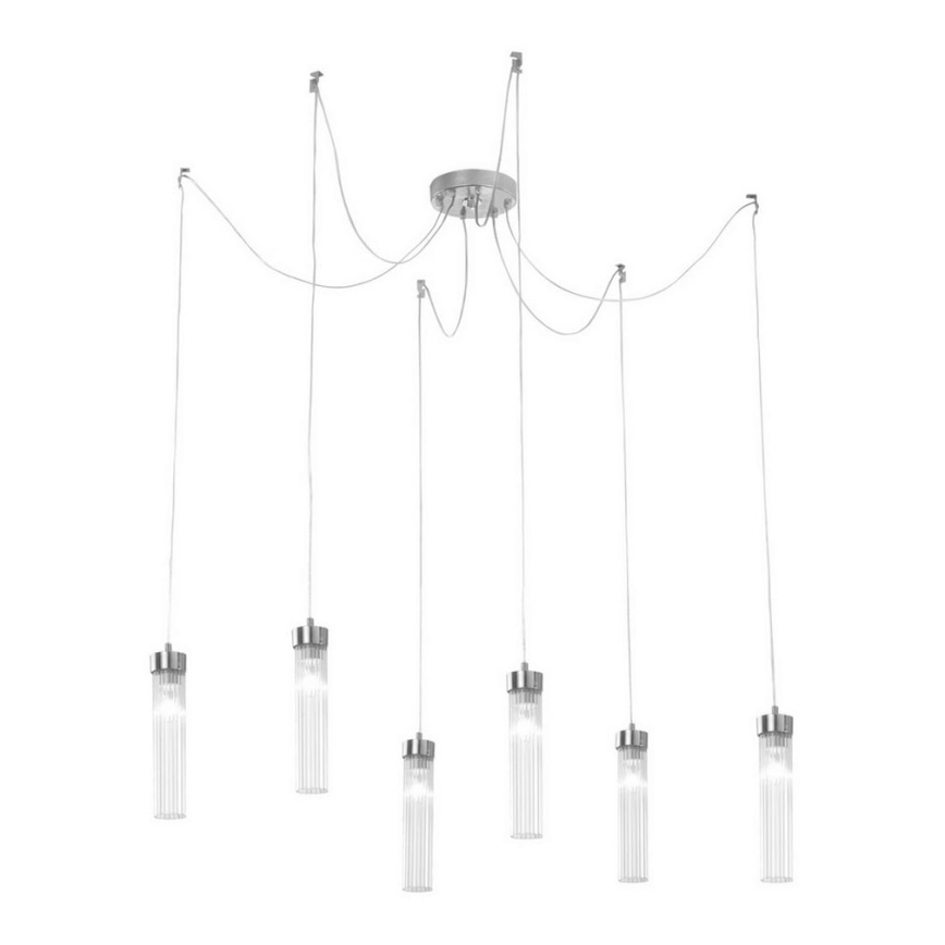 Kolarz 6009.30650 - Chandelier on a string RAGGIO 6xE14/25W/230V spider silver