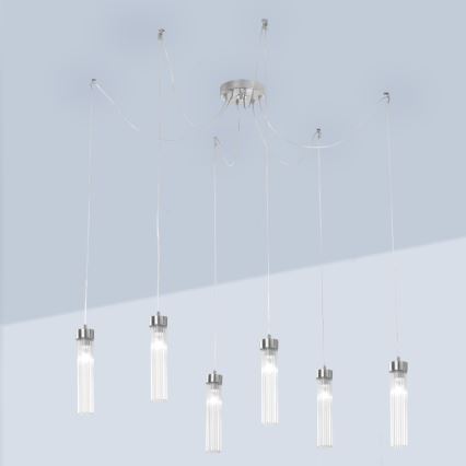 Kolarz 6009.30650 - Chandelier on a string RAGGIO 6xE14/25W/230V spider silver