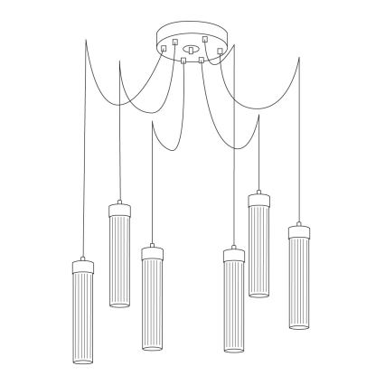 Kolarz 6009.30650 - Chandelier on a string RAGGIO 6xE14/25W/230V spider silver