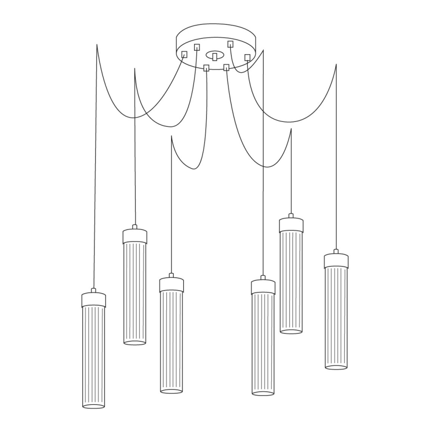 Kolarz 6009.30650 - Chandelier on a string RAGGIO 6xE14/25W/230V spider silver