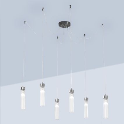Kolarz 6009.30660 - Chandelier on a string RAGGIO 6xE14/25W/230V spider matte chrome