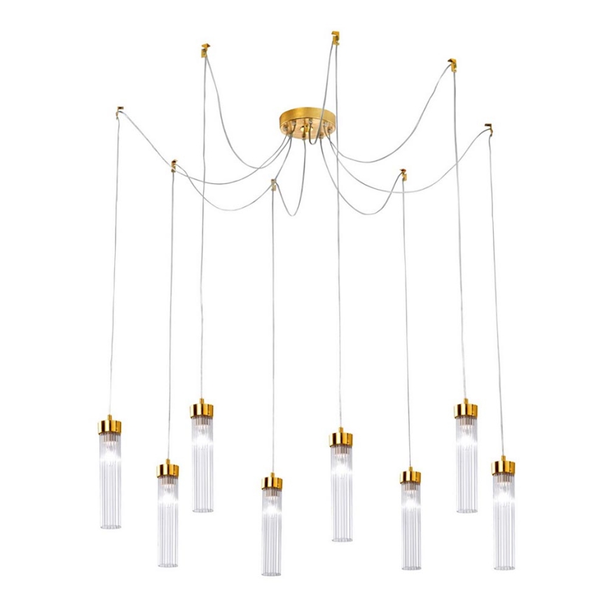 Kolarz 6009.30830 - Chandelier on a string RAGGIO 8xE14/25W/230V spider 24K gold