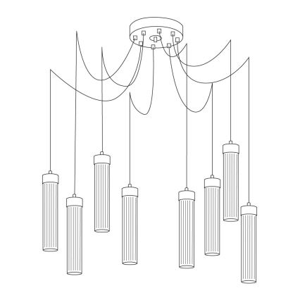 Kolarz 6009.30830 - Chandelier on a string RAGGIO 8xE14/25W/230V spider 24K gold