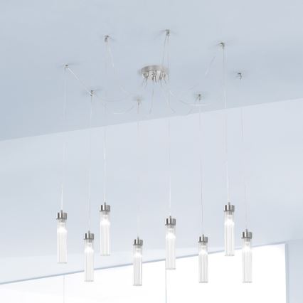 Kolarz 6009.30850 - Chandelier on a string RAGGIO 8xE14/25W/230V spider silver