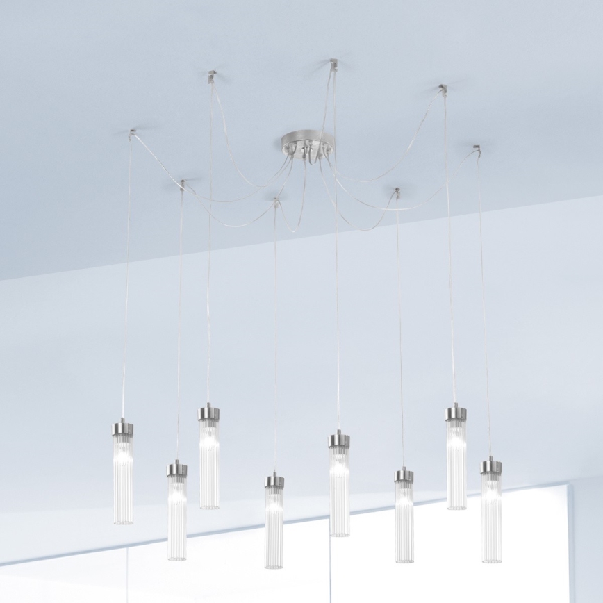 Kolarz 6009.30850 - Chandelier on a string RAGGIO 8xE14/25W/230V spider silver