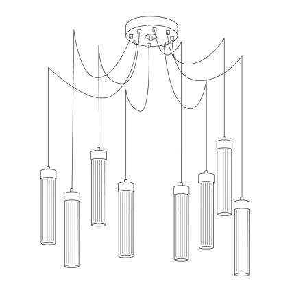 Kolarz 6009.30850 - Chandelier on a string RAGGIO 8xE14/25W/230V spider silver