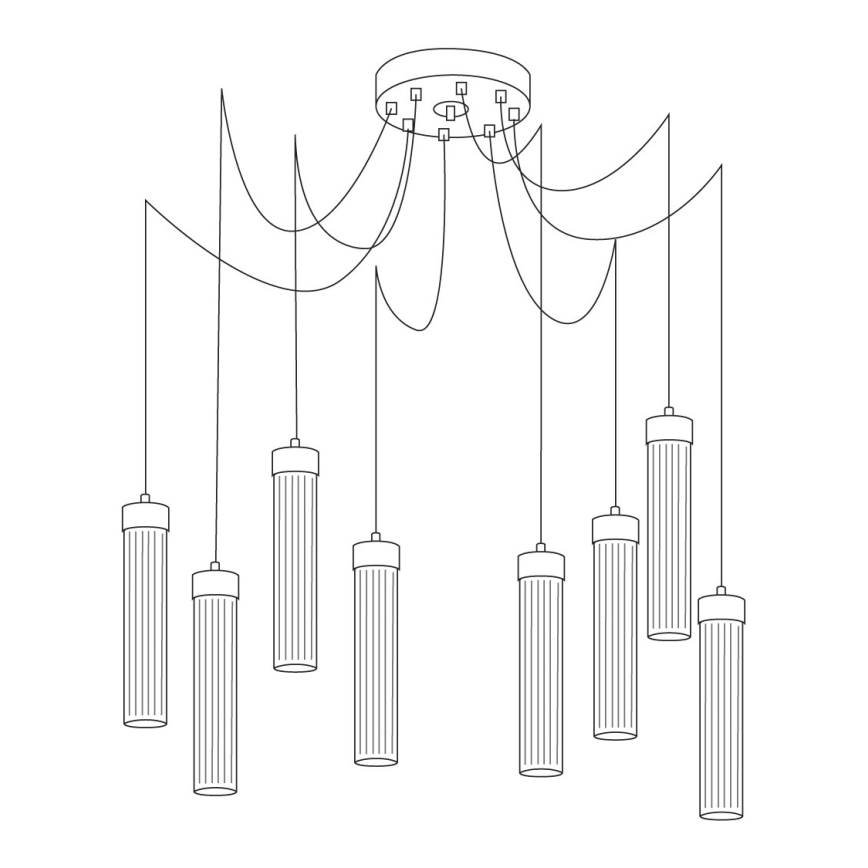 Kolarz 6009.30850 - Chandelier on a string RAGGIO 8xE14/25W/230V spider silver