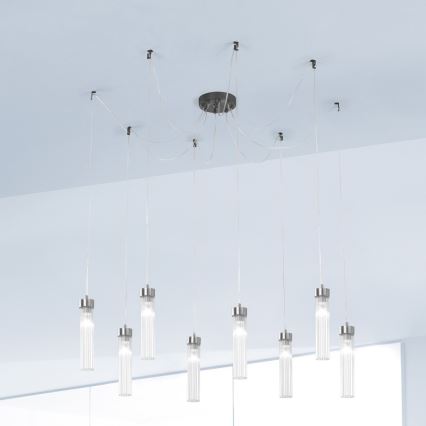 Kolarz 6009.30860 - Chandelier on a string RAGGIO 8xE14/25W/230V spider matte chrome