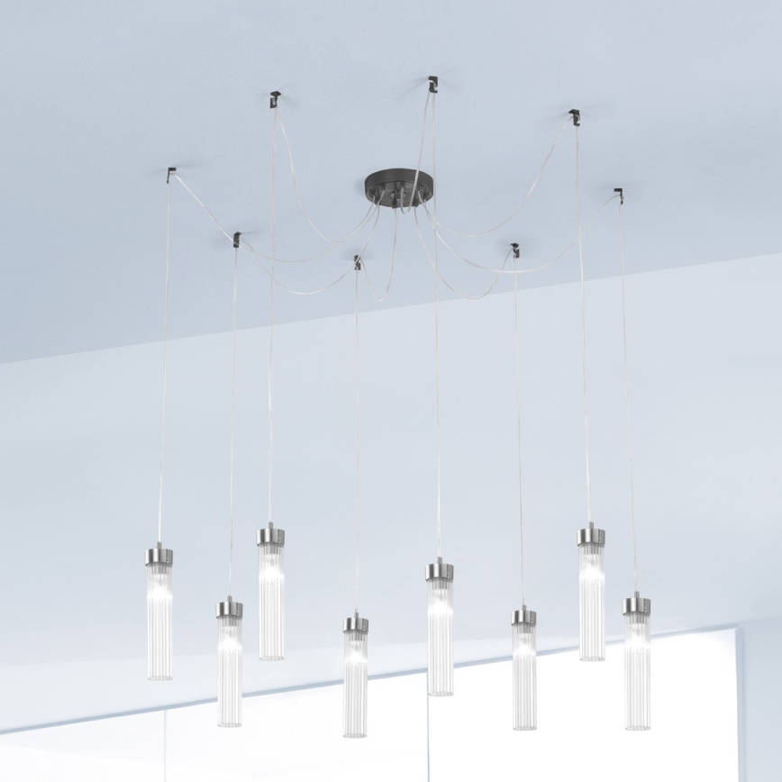 Kolarz 6009.30860 - Chandelier on a string RAGGIO 8xE14/25W/230V spider matte chrome