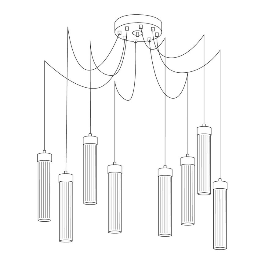 Kolarz 6009.30860 - Chandelier on a string RAGGIO 8xE14/25W/230V spider matte chrome