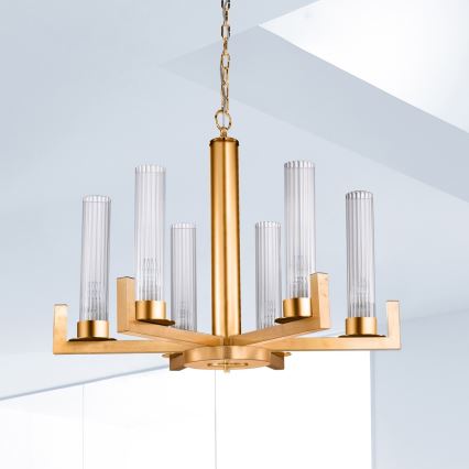 Kolarz 6009.80630 - Chandelier on a chain RAGGIO 6xE14/25W/230V 24K gold