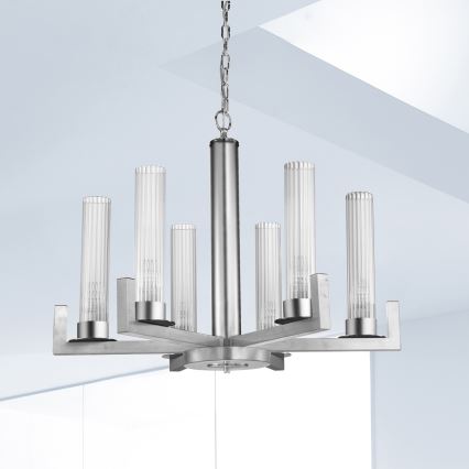 Kolarz 6009.80650 - Chandelier on a chain RAGGIO 6xE14/25W/230V silver