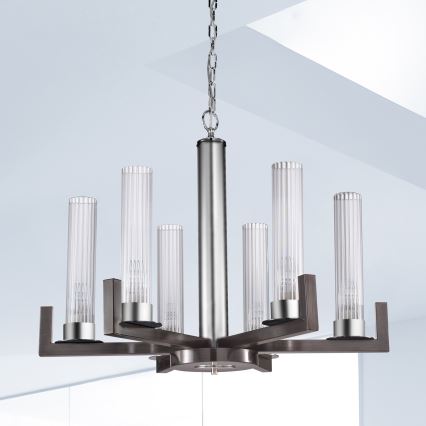 Kolarz 6009.80660 - Chandelier on a chain RAGGIO 6xE14/25W/230V matte chrome
