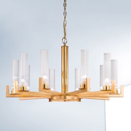 Kolarz 6009.81030 - Chandelier on a chain RAGGIO 10xE14/25W/230V 24K gold