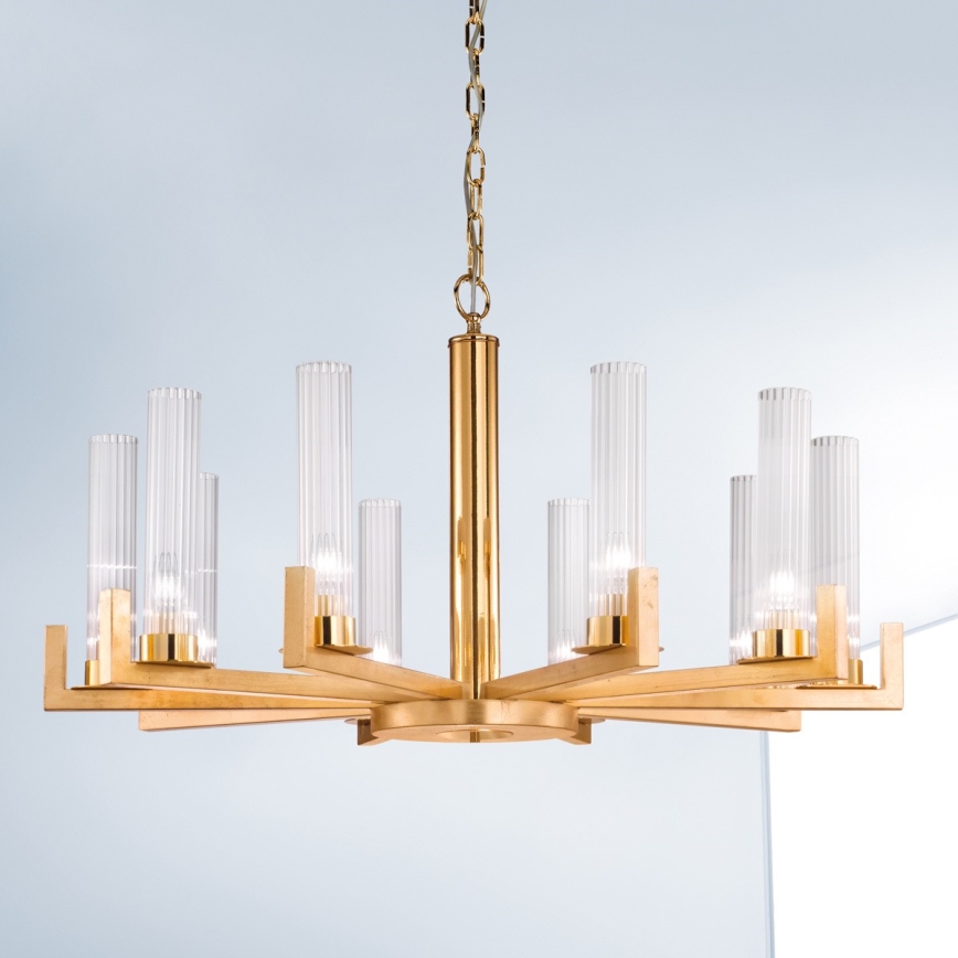 Kolarz 6009.81030 - Chandelier on a chain RAGGIO 10xE14/25W/230V 24K gold