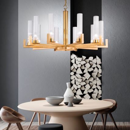 Kolarz 6009.81030 - Chandelier on a chain RAGGIO 10xE14/25W/230V 24K gold