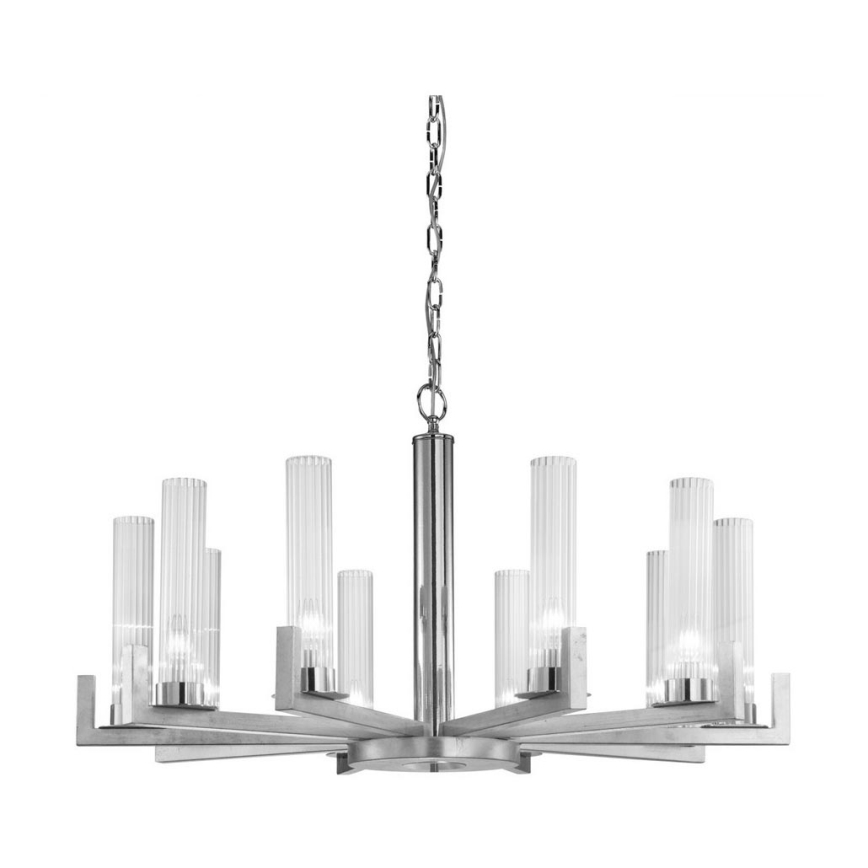 Kolarz 6009.81050 - Chandelier on a chain RAGGIO 10xE14/25W/230V silver