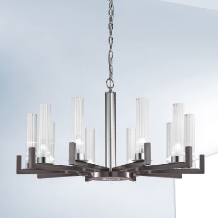 Kolarz 6009.81060 - Chandelier on a chain RAGGIO 10xE14/25W/230V matte chrome