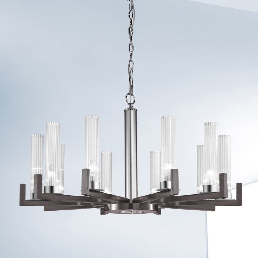 Kolarz 6009.81060 - Chandelier on a chain RAGGIO 10xE14/25W/230V matte chrome